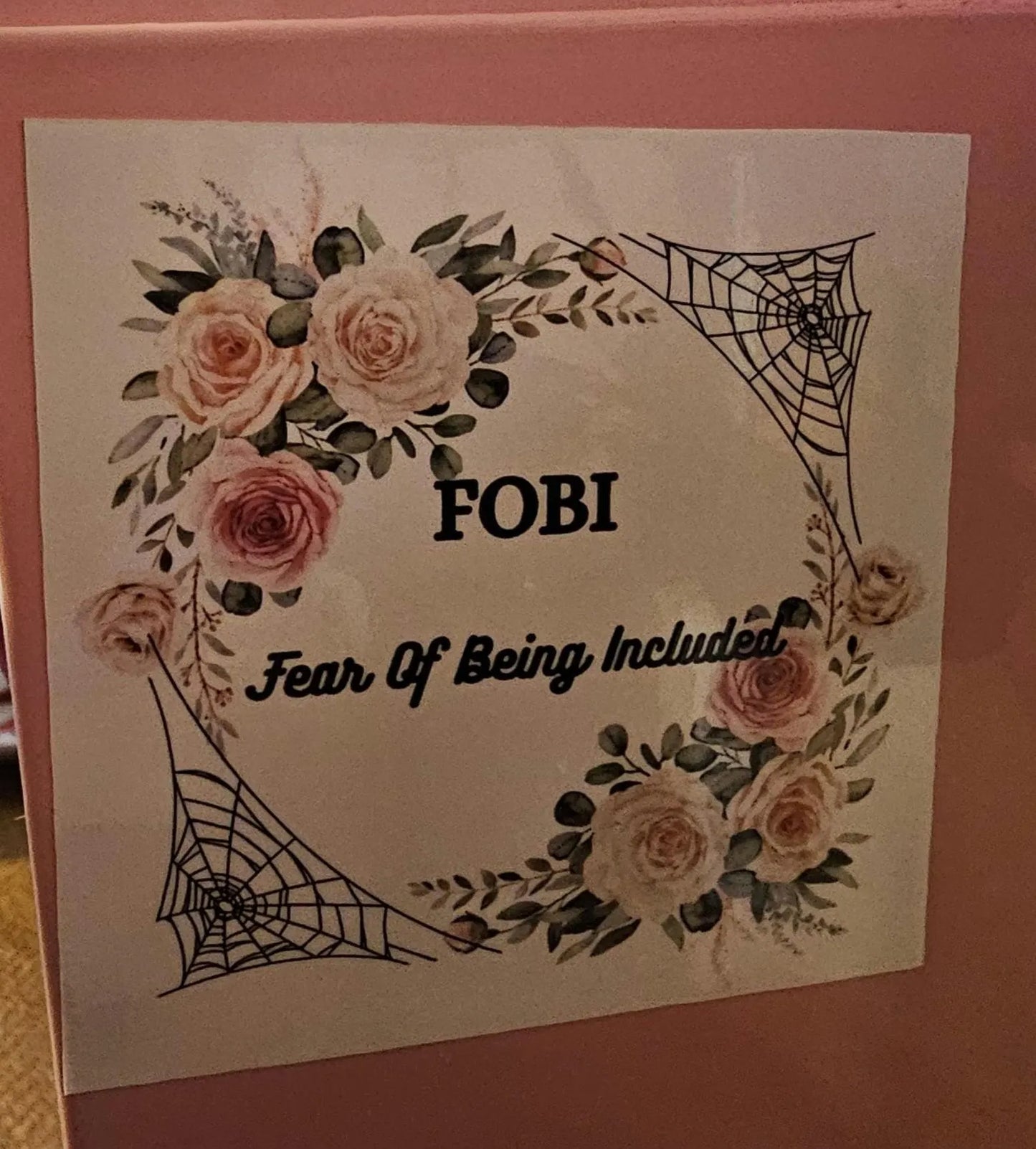 Wednesday Addams FOBI Fear of Being Included Square Vinyl Sticker 3" x 3"